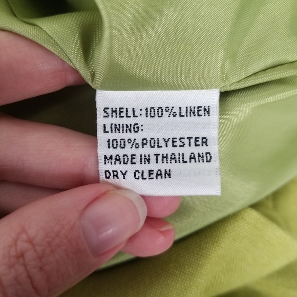Vintage Talbots 100% Irish Linen Green Shift Knee Length Dress Sz 12 Sleeveless - Picture 3 of 16